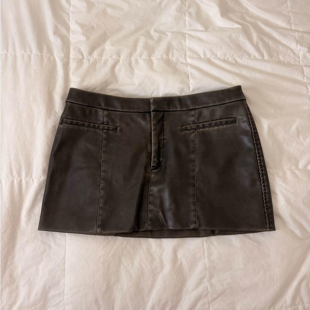 Zara brown Leather Skirt